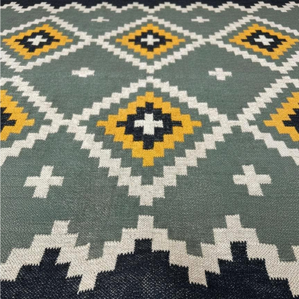 Handmade Multicolor Jute Vintage Dhurrie For Living Room